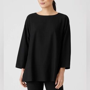 Eileen Fisher Lightweight Washable Stretch Crepe Top